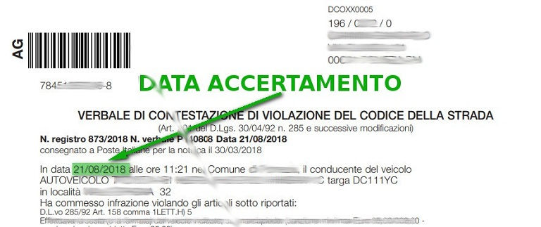 Immagine che descrive come recuperare la data